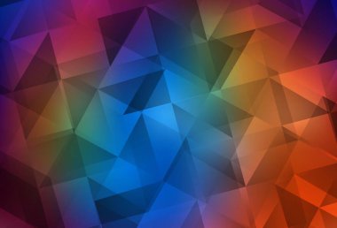 Koyu Çokrenkli vektör soyut çokgen şablonu. Üçgenli modern soyut çizim. Pankartın için tamamen yeni bir şablon.