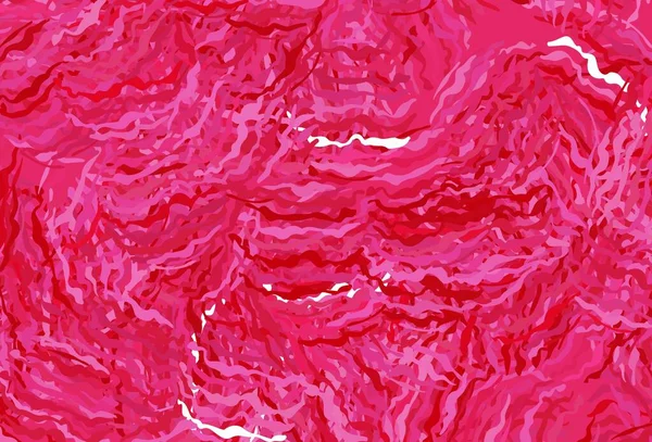 Hellrosa Rotes Vektormuster Mit Gebogenen Linien Bunte Illustration Abstrakten Stil — Stockvektor