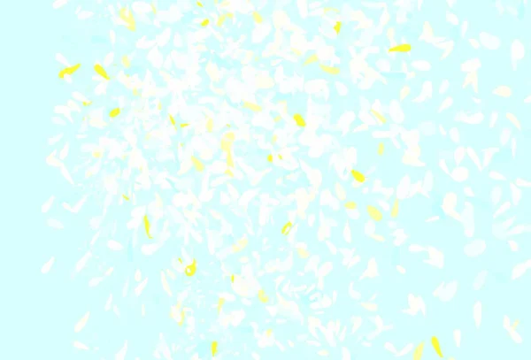 Lichtblauw Geel Vector Doodle Patroon Met Bladeren Creatieve Illustratie Wazige — Stockvector