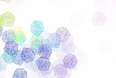 Koyu renkli vektör karalama desenli yapraklar. Renkli, soyut karalama çiçekleri olan bir resim. Web ve broşürler için elle boyanmış tasarım.