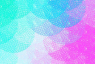 Açık pembe, küreli mavi vektör deseni. Doğa tarzında renkli baloncuklu soyut illüstrasyon. Güzel web siteleri için desen.