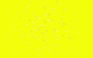 Açık yeşil, benekli sarı vektör arka plan. Parlak renkli soyut çemberlerin olduğu bir resim. Poster ve web siteleri için tasarım.