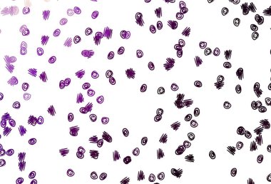 Açık mor arkaplan ve noktalar. Doğa tarzında renkli baloncuklu soyut illüstrasyon. Marka kitabınız için şablon.