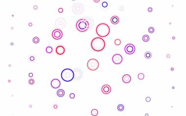 Çember şekilli açık pembe vektör düzeni. Bulanık dekoratif tasarım baloncuklu soyut tarzda. Duvar kağıtlarının dokusu için desen.