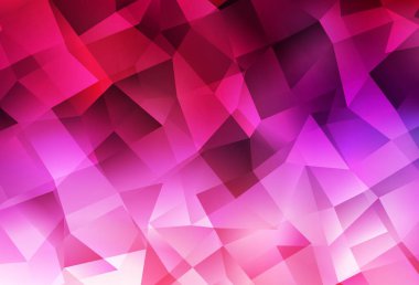 Koyu mor, pembe vektör mozaik şablon. Çokgen soyut çizim ve gradyan. Pankartın için tamamen yeni bir şablon.