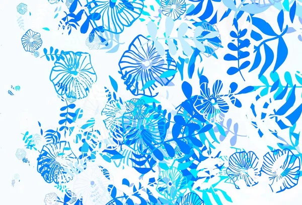 Hafif BLUE vektör karalama arkaplanı yapraklarla. Origami tarzındaki yaprakların gradyanlı karalama çizimi. Cep telefonlarının geçmişleri için şablon.