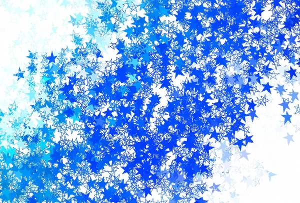 Açık mavi, parlak yıldızlı yeşil vektör düzeni. Soyut şablondaki yıldızlarla dekoratif parlak illüstrasyon. İş ilanınız için akıllı tasarım.