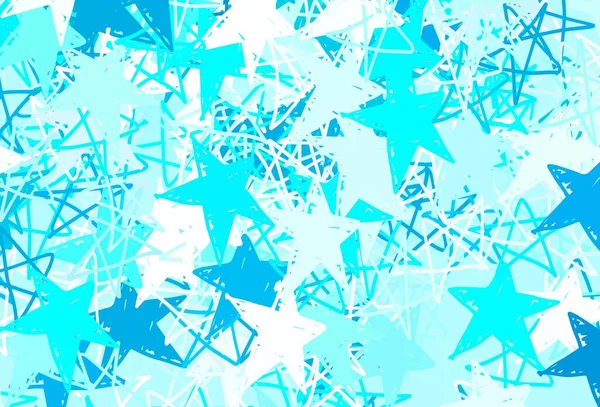 Modèle Vectoriel Bleu Clair Vert Avec Étoiles Ciel Design Décoratif — Image vectorielle