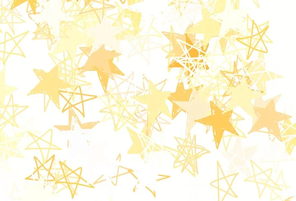 Világos Narancs Vektor Textúra Gyönyörű Csillagokkal Ragyogó Színes Illusztráció Csillagokkal — Stock Vector