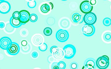 Küreli açık yeşil vektör deseni. Bulanık dekoratif tasarım baloncuklu soyut tarzda. Güzel web siteleri için desen.