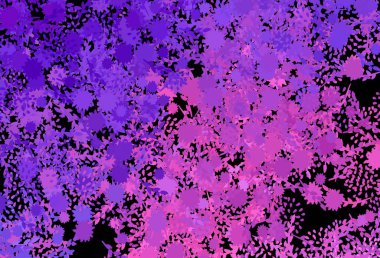 Koyu mor, soyut şekilli pembe vektör dokusu. Rastgele şekillerle soyut tarzda dekoratif tasarım. Bir cep telefonu için arka plan.