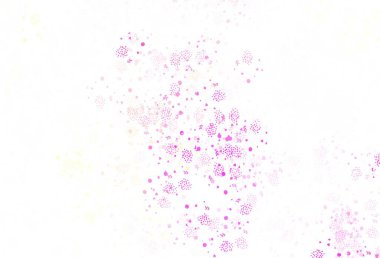 Açık pembe, kaotik şekilli sarı vektör şablonu. Soyut gradyan şekilli basit renkli çizimler. Bir cep telefonu için arka plan.