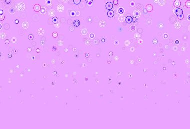 Küreli açık mor vektör deseni. Renkli su damlaları olan modern soyut çizimler. Reklamlar, broşürler için desen.