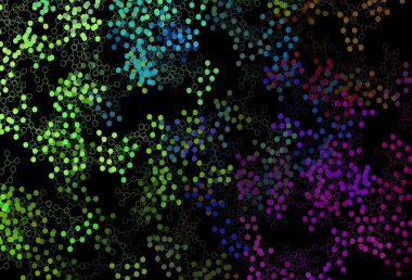 Yapay zeka yapısına sahip koyu renkli vektör şablonu. Renkli yapay zeka yapısı, eğimli çizgiler ve noktalar. Bilim için desen, geleceksel tasarımlar..