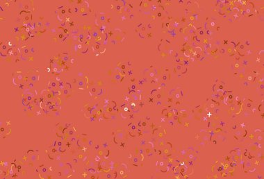 Açık Pembe, Digit sembollü sarı vektör deseni. Bulanık tasarım, basit bir şekilde, rakamların toplanmasıyla. Posterler ve matematik kitaplarının afişleri için desen.