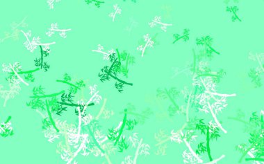 Açık yeşil vektör dallı soyut tasarım. Yaprakları ve dalları olan yepyeni renkli bir illüstrasyon. Web ve broşürler için elle boyanmış tasarım.