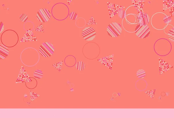 Светло Розовый Желтый Вектор Искушают Кристаллами Кругами Красивая Иллюстрация Кругами — стоковый вектор