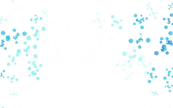 Lichtblauwe Vector Doodle Sjabloon Met Bloemen Rozen Kleurrijke Illustratie Met — Stockvector