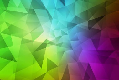 Açık Pembe, Yeşil vektör çokgen çizimi. Soyut ve üçgenli renkli çizimler. Cep telefonunun arka planının şablonu.