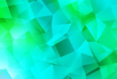 Açık yeşil vektör mozaik arkaplan. Üçgenli parlak renkli çizimler. İşiniz için yepyeni bir tasarım..