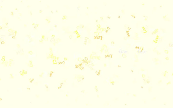 Lichtrode Gele Vectortextuur Met Mooie Hartjes Illustratie Met Vormen Van — Stockvector
