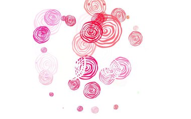 Açık pembe, güllü yeşil vektör karalama dokusu. Renkli, soyut karalama çiçekleri olan bir resim. İşiniz için yeni tasarım.