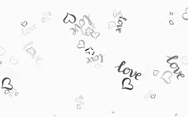 浅灰矢量纹理与可爱的心脏 装饰设计 心形简洁 情人节贺卡的模板 — 图库矢量图片