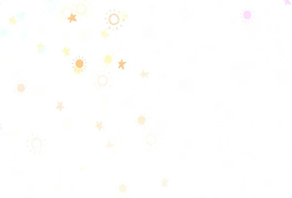 Leichte Mehrfarbige Vektortextur Mit Kleinen Sternen Sonnen Leuchtend Farbige Illustration — Stockvektor