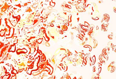 Açık Kırmızı, Memphis şekilli sarı vektör arkaplan. Modern tarzda değişen renkli kaotik formlar. Bir cep telefonu için arka plan.