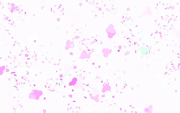 Ανοιχτό Ροζ Πράσινο Διανυσματικό Μοτίβο Τυχαίες Μορφές Πολύχρωμες Χαοτικές Μορφές — Διανυσματικό Αρχείο