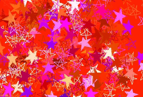 Rosa Claro Patrón Vector Rojo Con Estrellas Navidad Ilustración Abstracta — Vector de stock