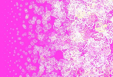 Açık pembe, soyut şekilli sarı vektör dokusu. Modern tarzda değişen renkli kaotik formlar. Duvar kağıtları için zarif tasarım.