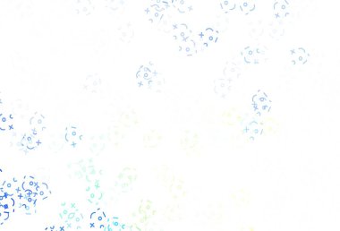 Açık yeşil, matematiksel sembollü sarı vektör dokusu. Beyaz arkaplanda gradyanı olan renkli matematiksel işaretler. Reklam, broşür, eğitim broşürleri.