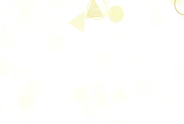 Světle Žluté Vektorové Pozadí Polygonálním Stylem Kruhy Kruhy Čáry Abstraktním — Stockový vektor