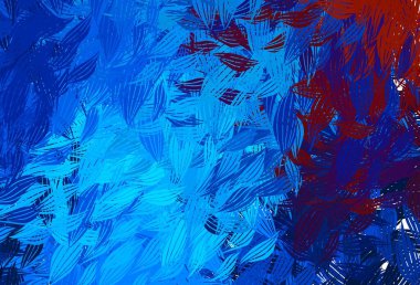 Açık mavi, kaotik şekilli kırmızı vektör şablonu. Soyut gradyan şekilli basit renkli çizimler. Kartvizitiniz için modern tasarım.