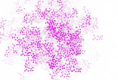 Yapay zeka formlarıyla açık pembe vektör arka planı. Renkli yapay zeka yapısı, eğimli çizgiler ve noktalar. Siber yeniliklerin tasviri için tasarım.