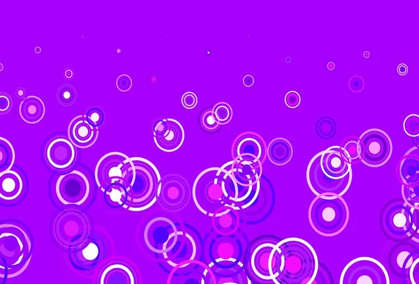Светло Фиолетовый Розовый Векторный Узор Сферами Линиями Иллюстрация Красочными Кругами — стоковый вектор