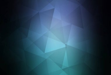 Koyu mavi, yeşil vektör eğimli üçgen dokusu. Zarif üçgenleri olan soyut çizimler. Web siteniz için çokgen tasarım.