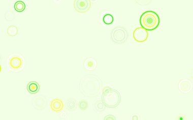 Açık yeşil, benekli sarı vektör arka plan. Doğa tarzında bulanık halkaları olan güzel renkli çizimler. Marka kitabınız için yeni şablon.