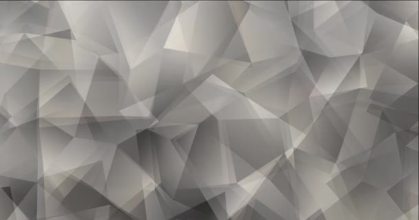 4K loop video grigio chiaro con forme poligonali. — Video Stock