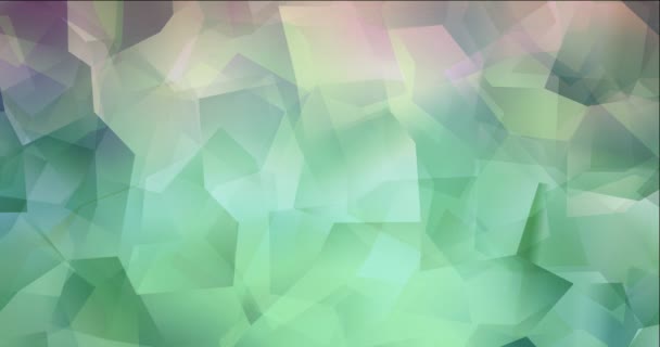 4K bucle rosa claro, verde material abstracto poligonal. — Vídeos de Stock