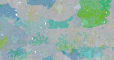 4K soyut şekilli koyu mavi, yeşil akan video döngüsü.