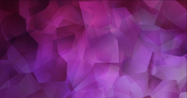 4K looping dark purple, pink polygonal flowing video. — Stock Video