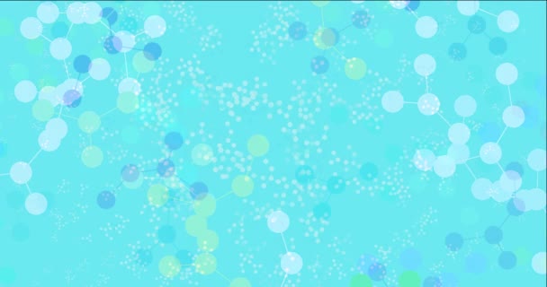 4К петля темно-синий, зеленая анимация с сетью искусственного интеллекта. — стоковое видео