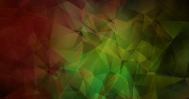 4K koyu yeşil, kırmızı çokgen video görüntüsü.