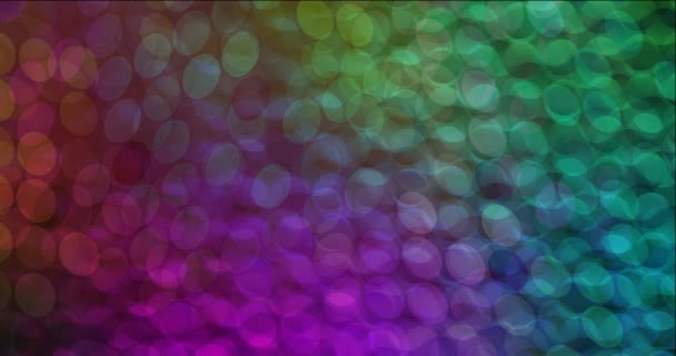Imagens multicoloridas escuras 4K com discos. — Vídeo de Stock