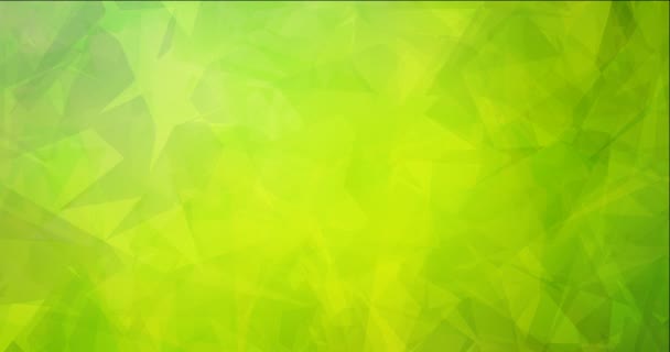 4K петля светло-зеленое, желтое видео с многоугольными формами. — стоковое видео