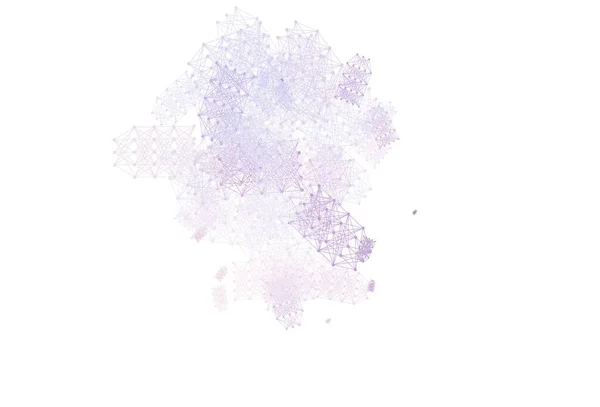 浅紫色 粉色矢量背景与人工智能数据 带有渐变线和圆点的彩色人工智能结构 科学模式 未来主义设计 — 图库矢量图片