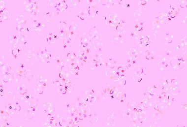 Açık Pembe, cebir elementli sarı vektör düzeni. Bulanık tasarım, basit bir şekilde, rakamların toplanmasıyla. Reklam, broşür, eğitim broşürleri.