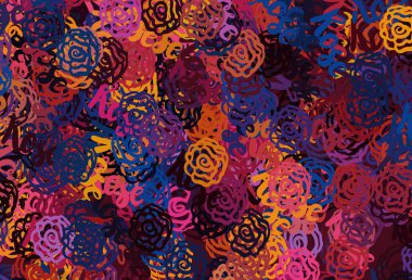 Lacivert, rastgele şekilli kırmızı vektör deseni. Modern tarzda değişen renkli kaotik formlar. İşiniz için en iyi akıllı tasarım.